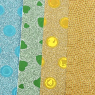 Pochette de 10 feuilles pailletées holographiques adhesives format A4