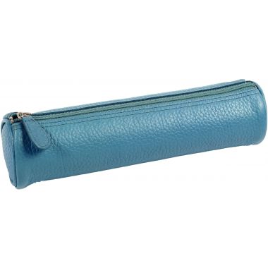 Quo Vadis - Trousse cuir ronde bleue format 22 cm x 6cm - 2411958Q