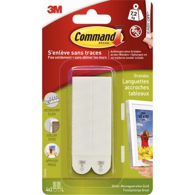 Blister de 8 languettes accroche tableau