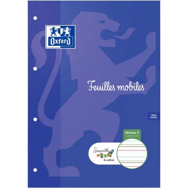Étui de 50 feuillets mobiles perforés DYS, format A4 interligne 3 mm