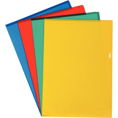 Sachet de 10 pochettes coin en polypropylène 14/100ème, coloris assortis