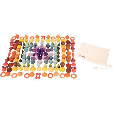 Boite de 168 pièces en bois formes et couleurs assorties