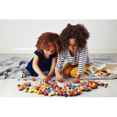 Boite de 420 pièces en bois formes et couleurs assorties