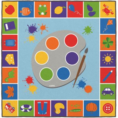 Tapis 200x200cm apprendre les couleurs