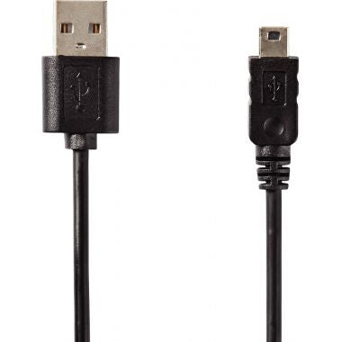 Cordon USB 2.0 type A vers type mini USB B noir 2m