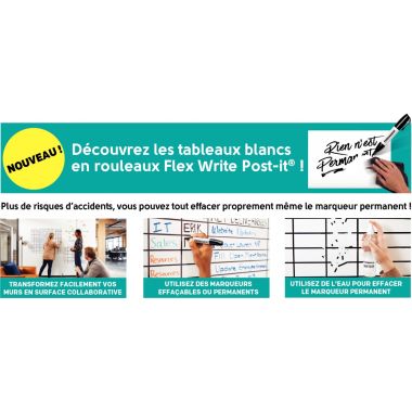Tableau blanc Erasy Erase Post-It Lg 183 x lg 122 cm en rouleau