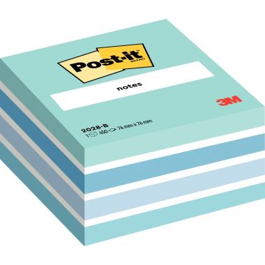 Cube de 450 post-it Aquarelle coloris Bleu