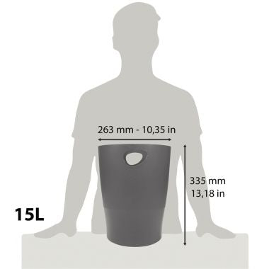 Corbeille à papier ECOBIN 15L gris foncé