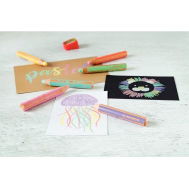Étui de 6 crayons Woody pastels + 1 taille - crayon