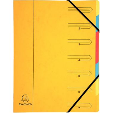 Trieur dos agrafé avec élastiques 7 compartiments, coloris assortis