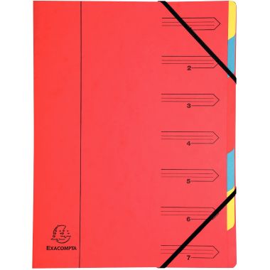 Trieur dos agrafé avec élastiques 7 compartiments, coloris assortis