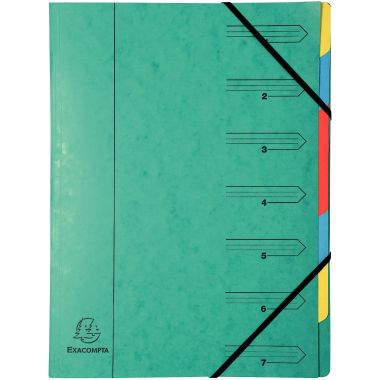 Trieur dos agrafé avec élastiques 7 compartiments, coloris assortis