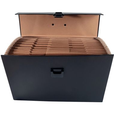 Valisette trieur en carte 20 compartiments, noir