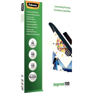 Boite de 100 pochettes à plastifier format 303x426mm standard pour document A3 ép 100µ