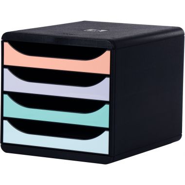Module 4 tiroirs BIGBOX noir/pastel