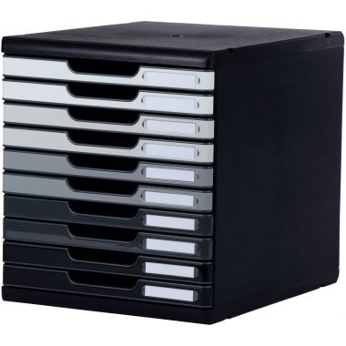 Module 10 tiroirs MODULO noir/gris