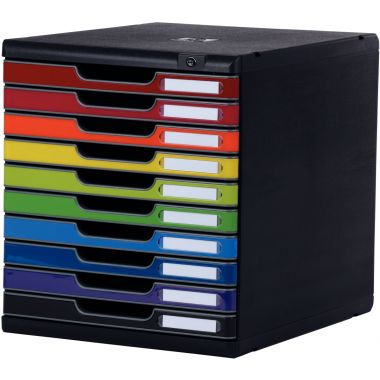Module 10 tiroirs MODULO noir/arlequin