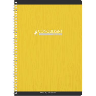 Reliure intégrale 180 pages CONQUERANT RECYCLE, format A4, quadrillé 5x5, papier 70g