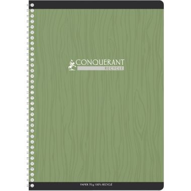Reliure intégrale 180 pages CONQUERANT RECYCLE, format A4, quadrillé 5x5, papier 70g