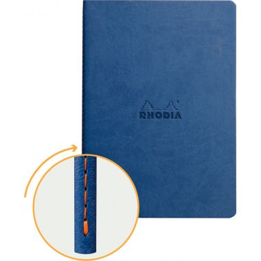 Carnet piqué 64 pages RHODIARAMA format A5, ligné, bleu saphir