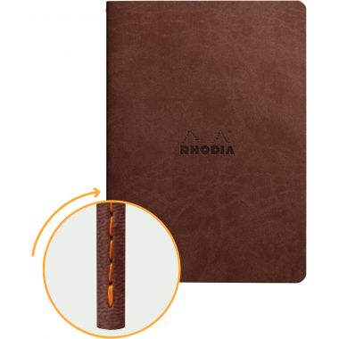 Carnet piqué 64 pages RHODIARAMA format A5, ligné, chocolat