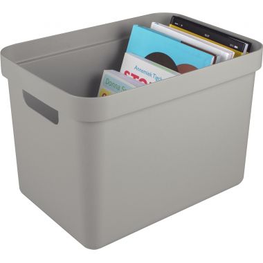 Boite de rangement 18L gris clair