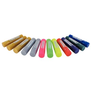 Boite de 12 sticks de gouache, coloris Fluo et métal