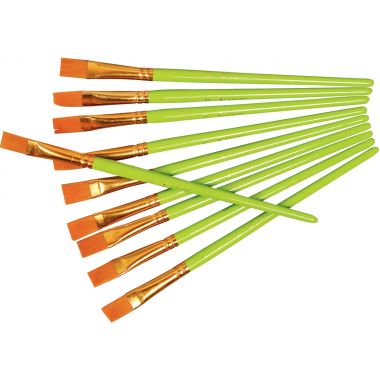 Carton de 6 Flacons 500ml de gouache pastel + 10 brosses plates synthétiques n°12