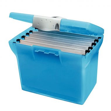 Valise en polypropylène OXFORD Class'N Go + 5 dossiers suspendus, bleu