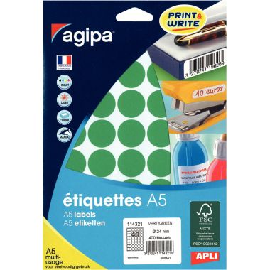 Etui de 400 pastilles de couleur diamètre 24mm vert