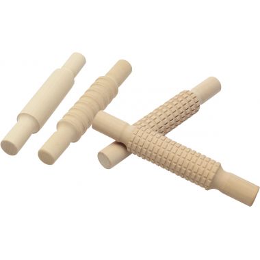Lot de 4 rouleaux en bois à empreinte