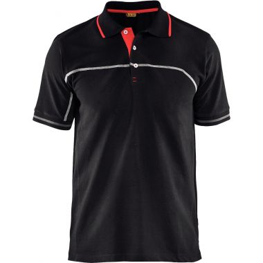 Polo bicolore noir/rouge taille XL