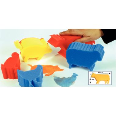 Lot de 5 éponges géantes animaux