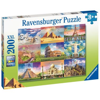 Puzzle XXL 200 pièces, les monuments du monde