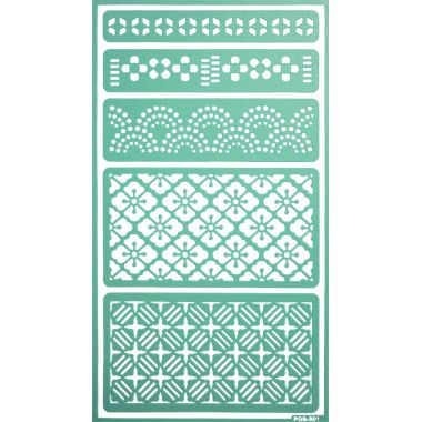 Lot de 3 pochoirs adhésifs motifs fantaisie