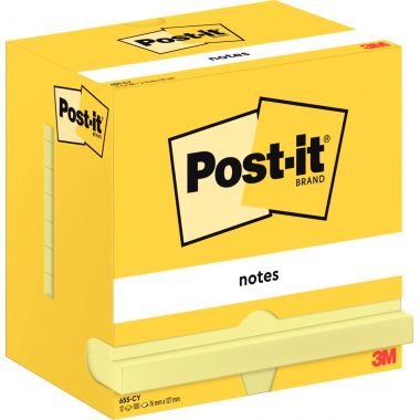 Lot de 12 blocs de 100 feuilles post-it notes 76 x 127 mm coloris jaune