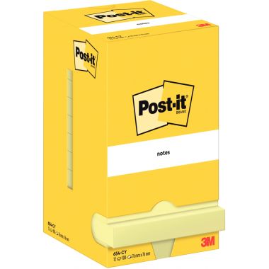 Lot de 12 blocs de 100 feuilles post-it notes 76 x 76 mm coloris jaune