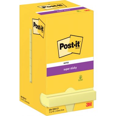 Lot de 12 blocs de 90 feuilles Super Sticky post-it, 76 x 76 mm, couleur jaune