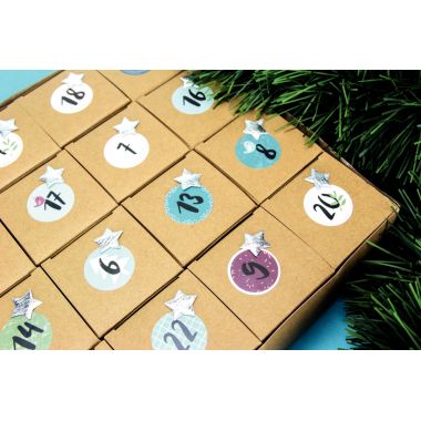 Calendrier de l'Avent, 24 boîtes en kraft