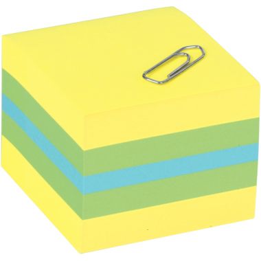 Mini cube post-it de 400 feuilles notes repositionnables, 51 x 51 mm, couleurs assorties