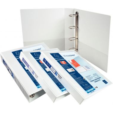Classeur personnalisable KREACOVER format A4+, 4 anneaux diamètre 15 mm, blanc