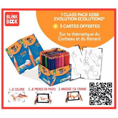 Classpack de 208 crayons de couleur Évolution dont 80 gratuits