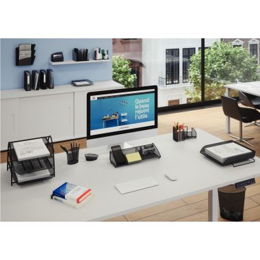 Lot de 3 corbeilles à courrier MESH en métal noires