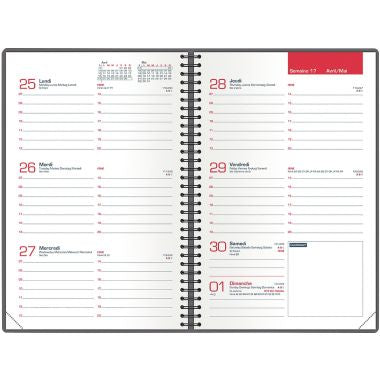 Agenda semainier My Fab 10x15cm noir