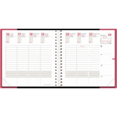 Agenda semainier Time&Life 16x16cm rose irisé