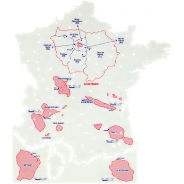 Pochette de 2 cartes départements + fleuves
