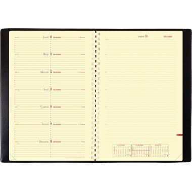 Agenda semainier Note spirale 16x24cm noir