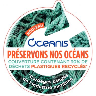 Cahier à reliure intégrale 180 pages OCEANIS format A5, quadrillé 5x5, couverture polypropylène coloris assortis
