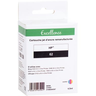 Excellence cartouche jet d'encre couleurs compatible HP 62 (C2P06AE)