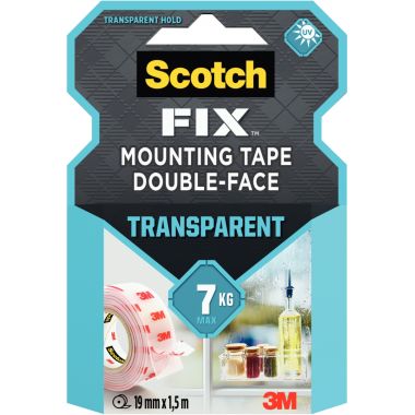 Rouleau scotch double face transparent 1,5 m x 19mm